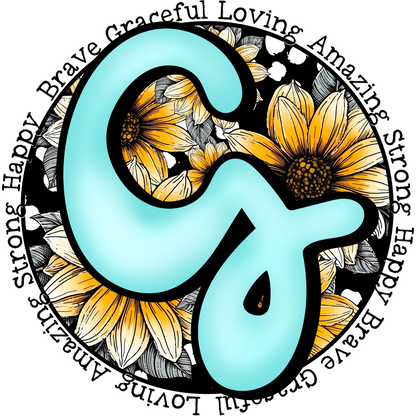 Inspirational Words with Floral Design Art Print