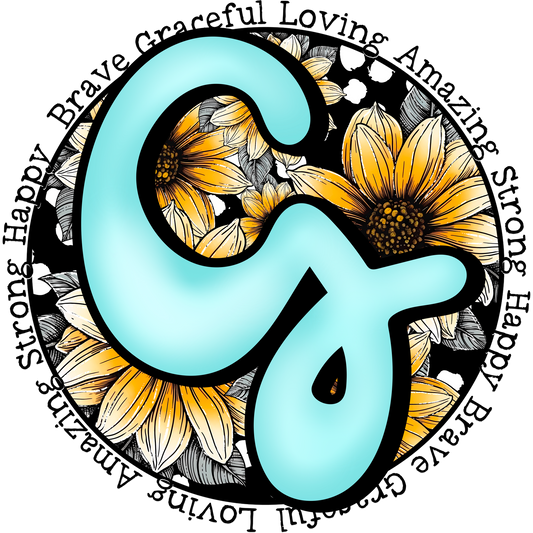Inspirational Words with Floral Design Art Print