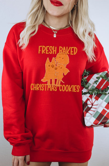 Fresh Baked Christmas Cookies Red Sweatshirt