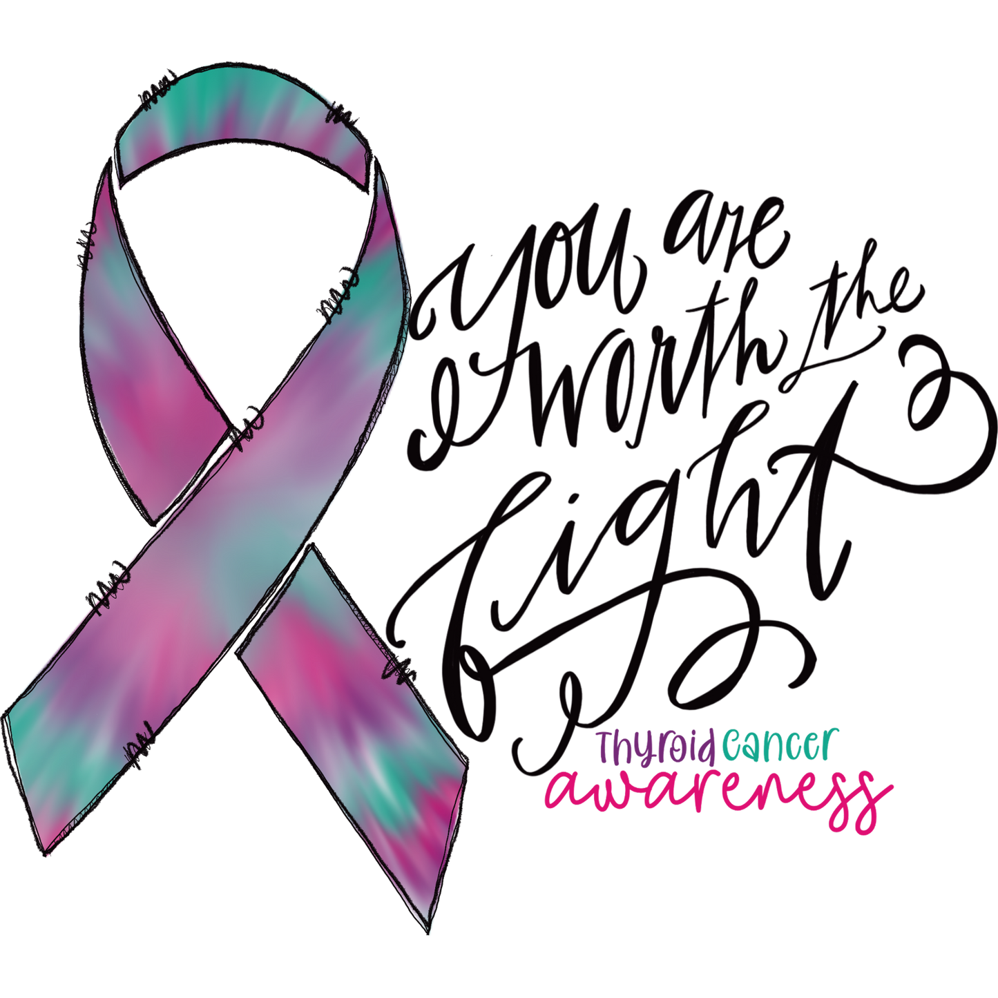 You Are Worth The Fight Thyroid Cancer Awareness Shirt