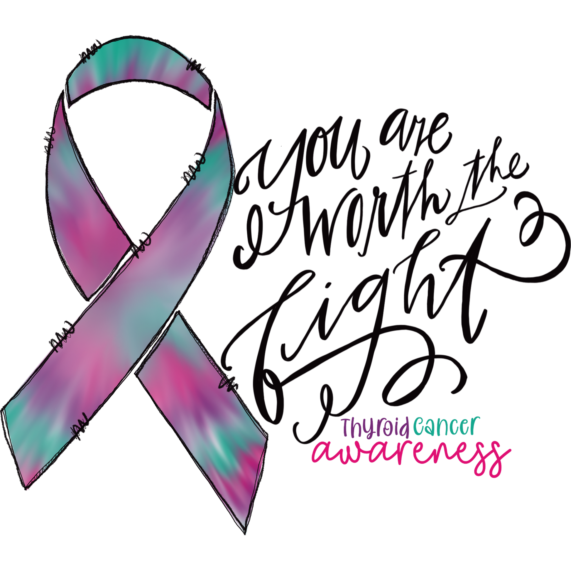 You Are Worth The Fight Thyroid Cancer Awareness Shirt