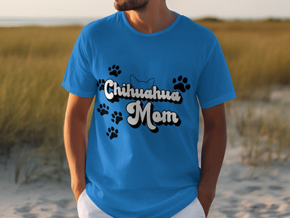 Chihuahua Mom Paw Print Graphic T-Shirt Design