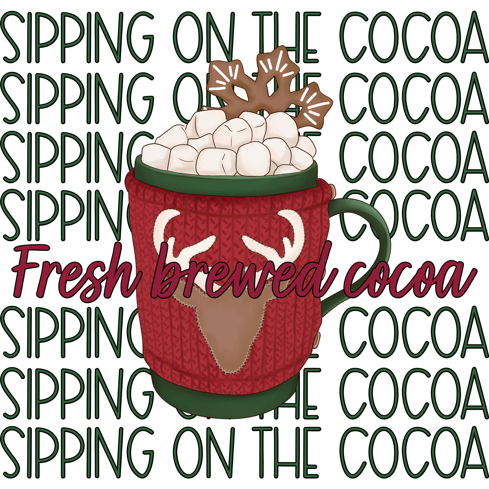 Fresh brewed cocoa sipping on the cocoa product