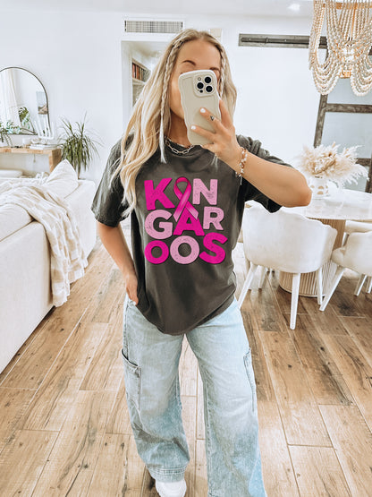 Kangaroos Pink Ribbon Graphic T-Shirt