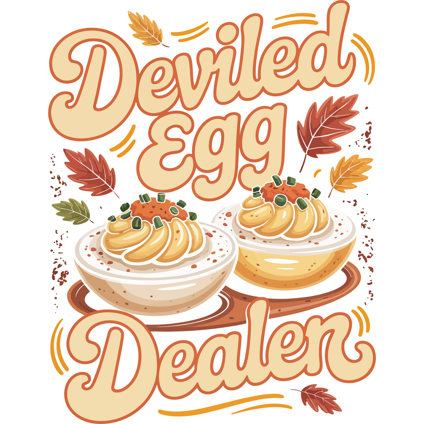 Deviled Egg Dealer Vintage Fall Themed Sticker