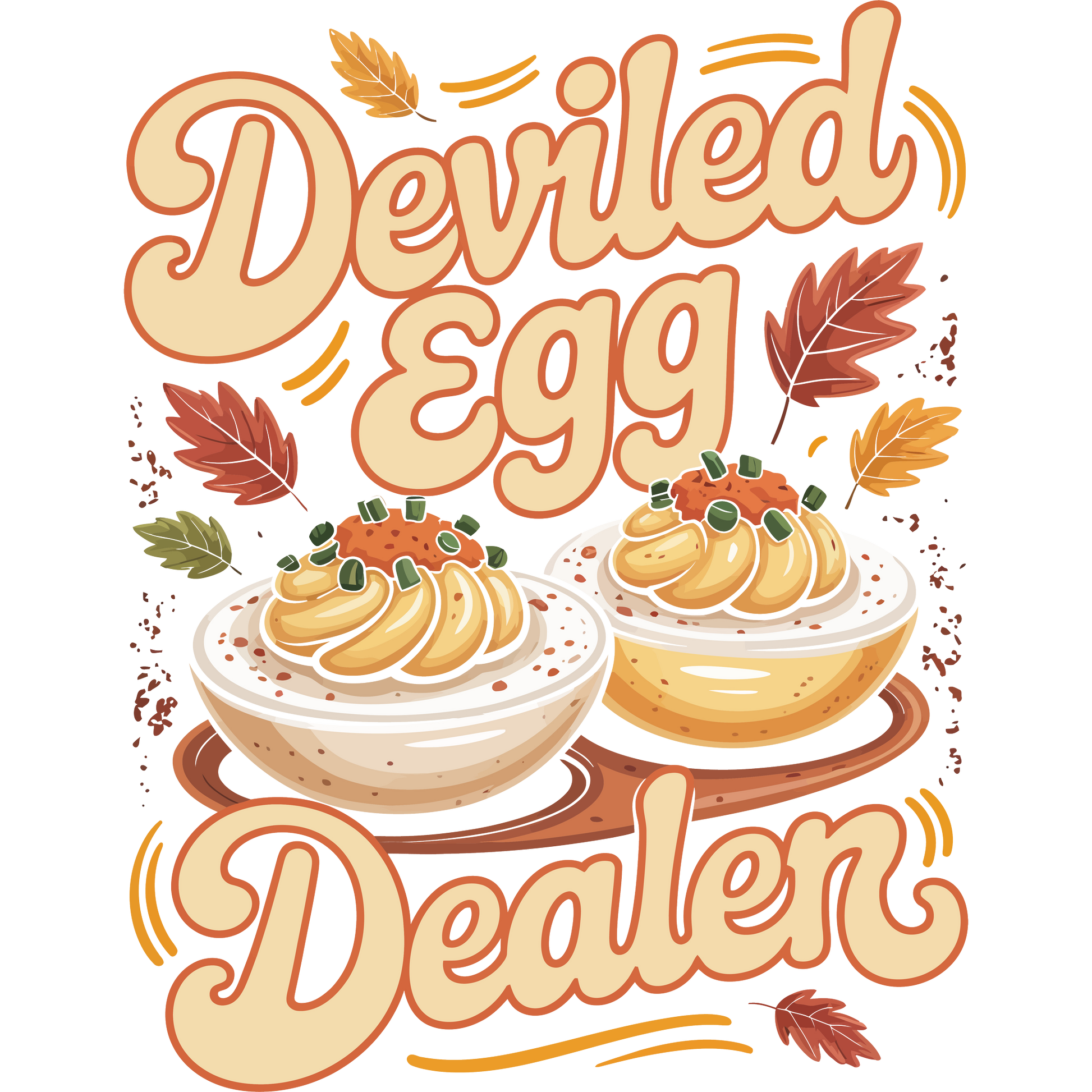 Deviled Egg Dealer Vintage Fall Themed Sticker