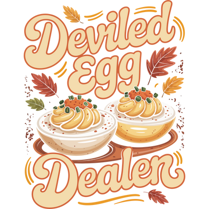 Deviled Egg Dealer Vintage Fall Themed Sticker