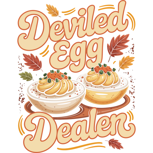 Deviled Egg Dealer Vintage Fall Themed Sticker
