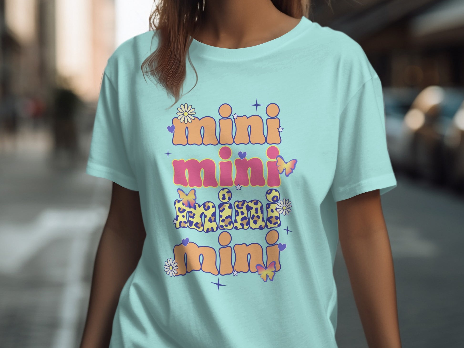 Cute and Colorful Mini Print Design on T-Shirt