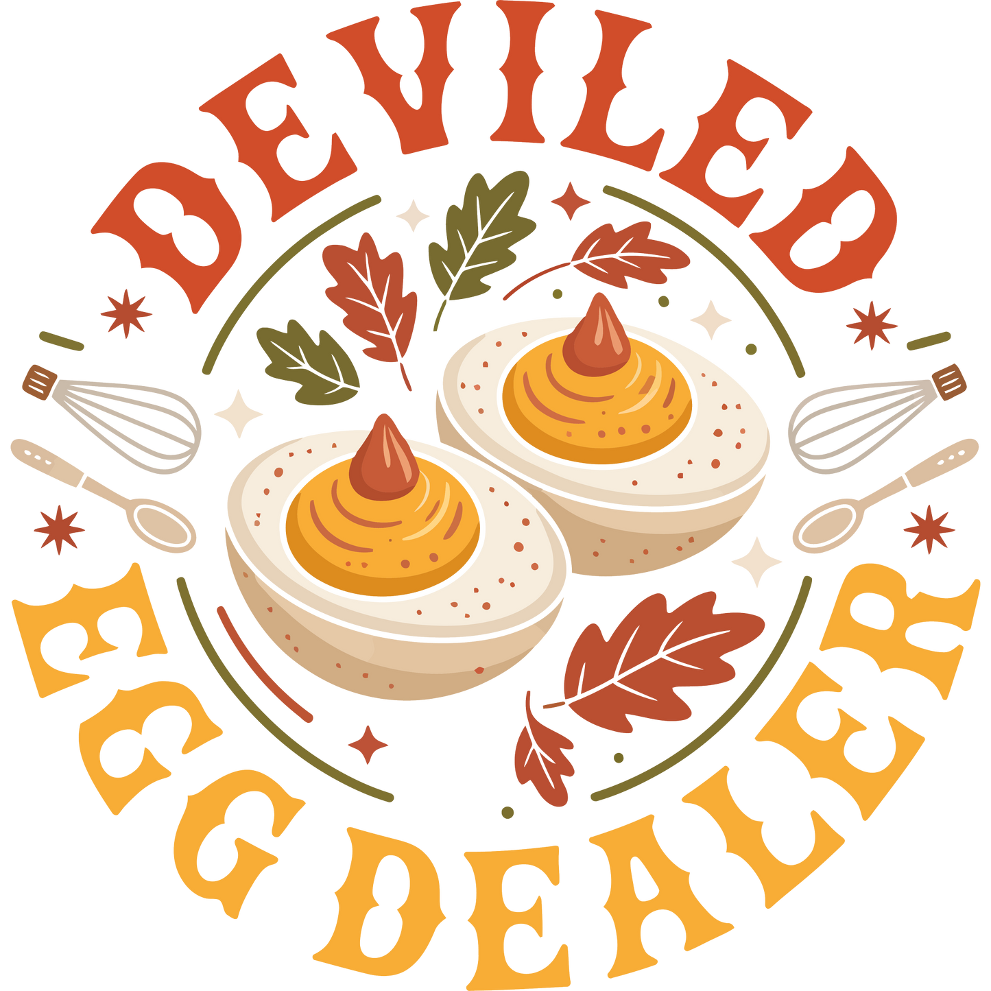 Fun Deviled Egg Dealer Chef Cooking Kitchen Graphic