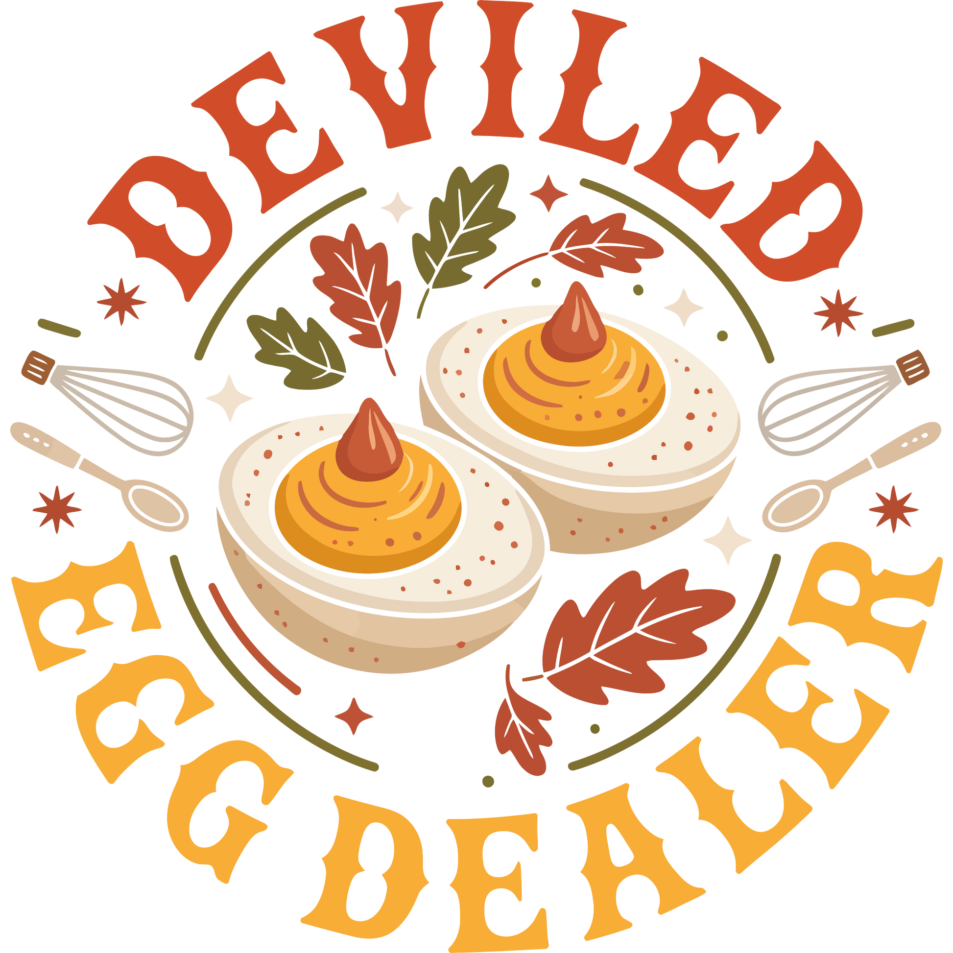 Fun Deviled Egg Dealer Chef Cooking Kitchen Graphic