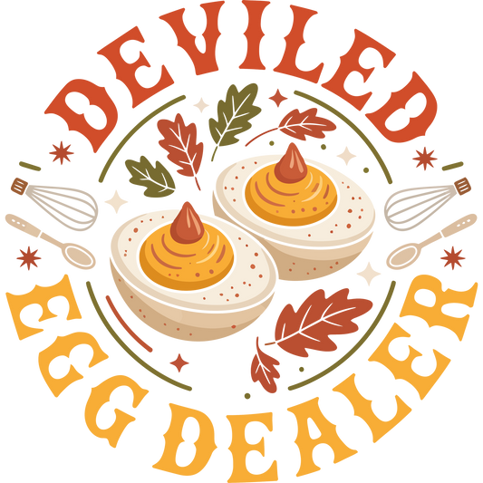 Fun Deviled Egg Dealer Chef Cooking Kitchen Graphic