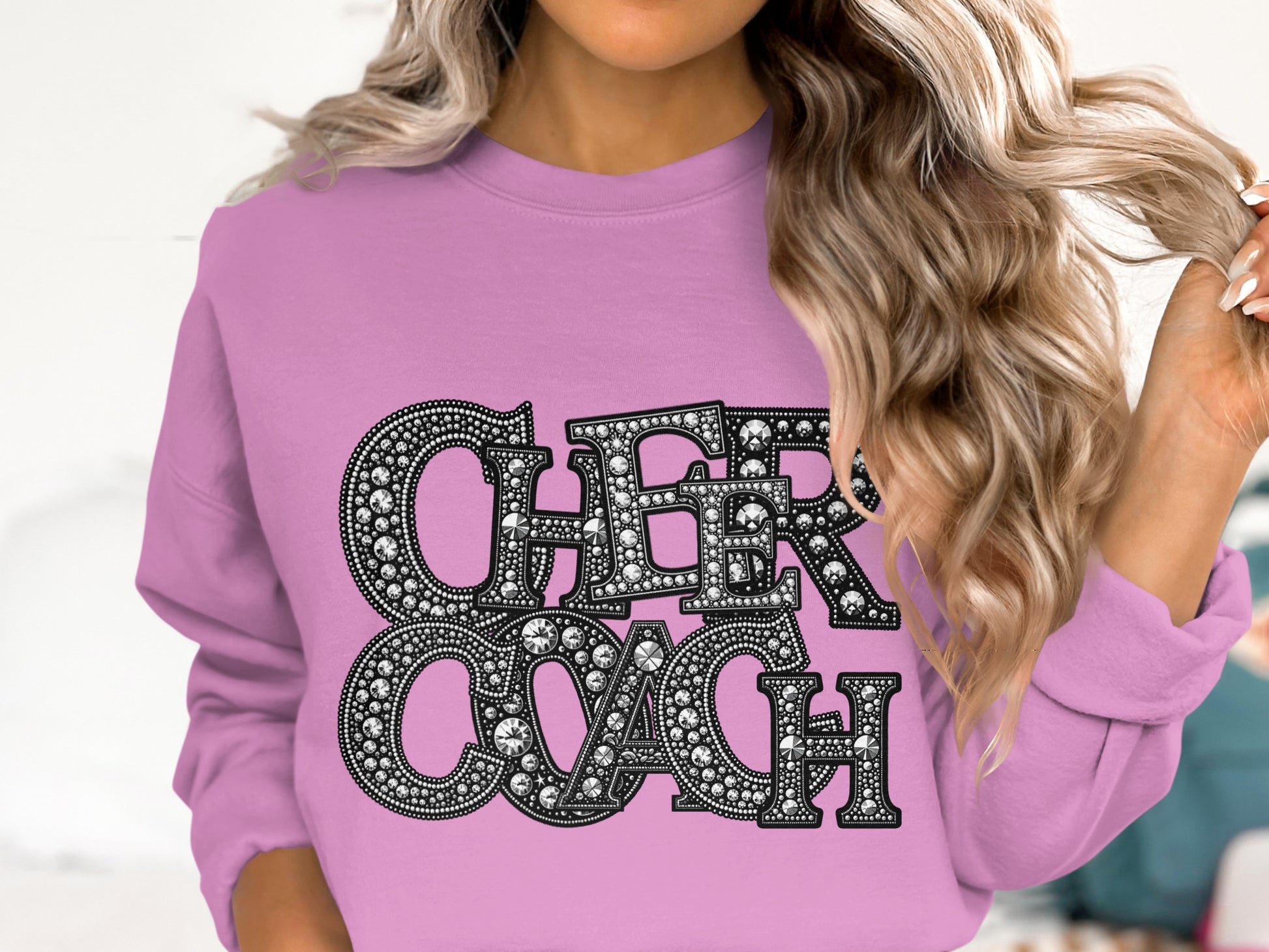 Cheer Coach Bling Graphic Sweatshirt