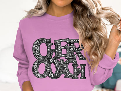 Cheer Coach Bling Graphic Sweatshirt