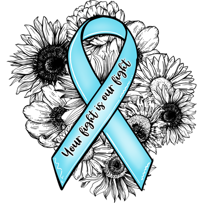 Your Fight Is Our Fight Blue Ribbon Floral Design