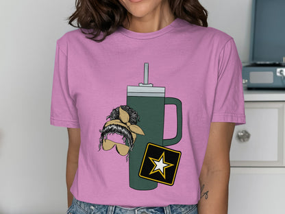Fun Mustache Drink-Inspired Graphic T-Shirt