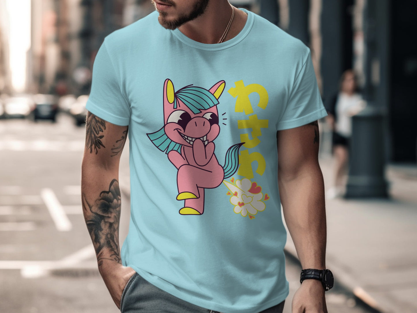 Vibrant Cartoon Unicorn Graphic T-Shirt for Fun Style