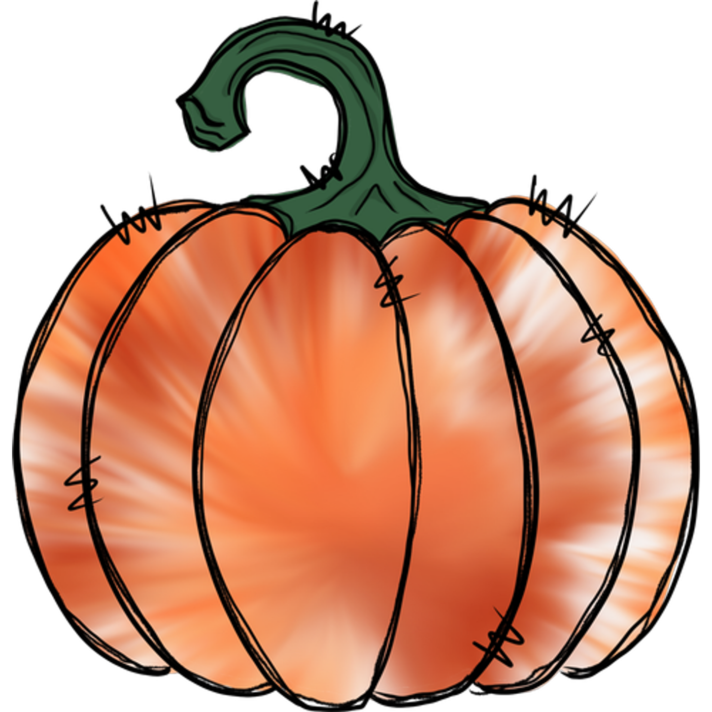 Orange Pumpkin Illustration Art Print Decor