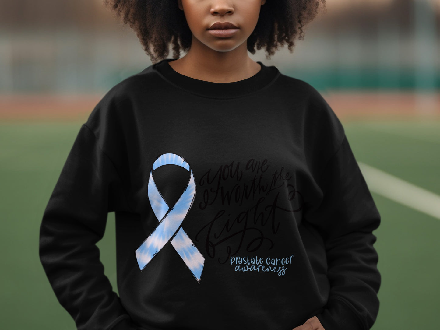 Prostate Cancer Awareness Ribbon Black Sweatshirt