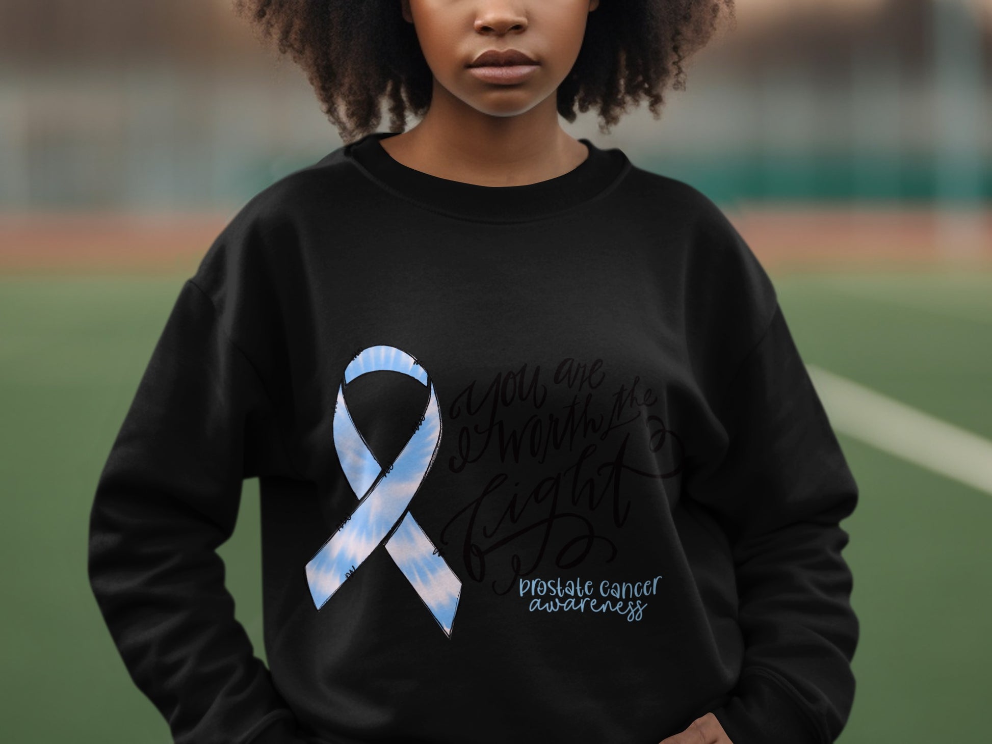 Prostate Cancer Awareness Ribbon Black Sweatshirt