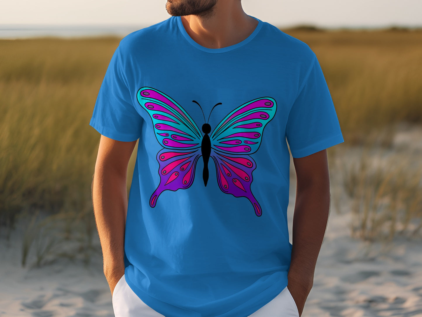 Vibrant Butterfly Design T-Shirt for Trendy Wear