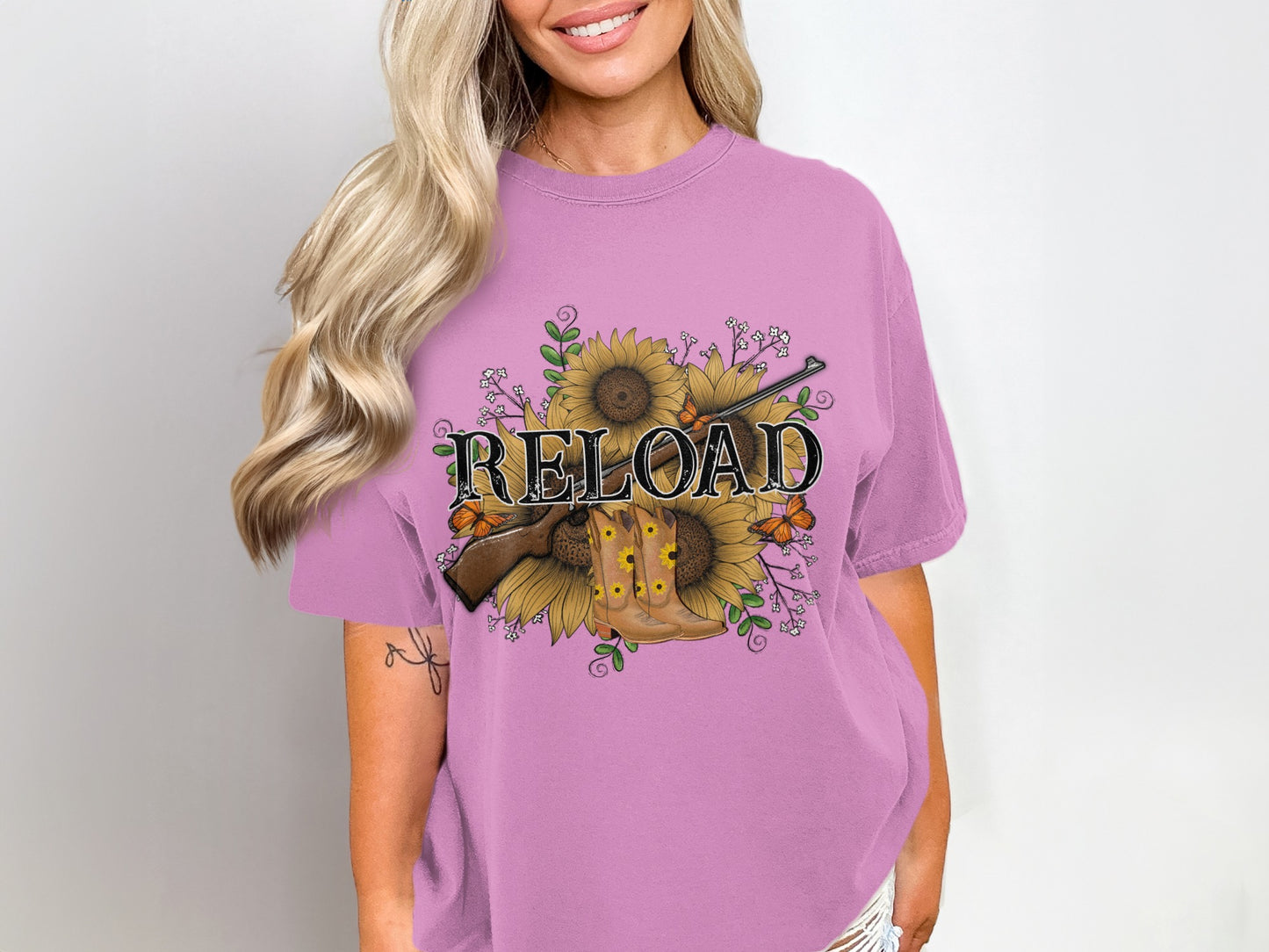 Sunflower and Owls Design Reload T-Shirt