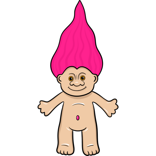 Vintage Troll Doll with Pink Hair Collectible