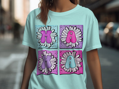 Vibrant Flower Pattern Graphic T-Shirt for Women