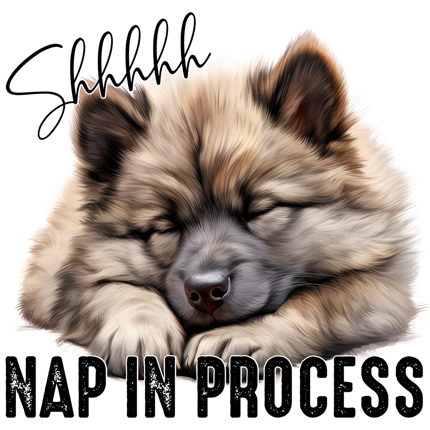 Shhhhh Nap in Process Adorable Sleepy Pet Artwork