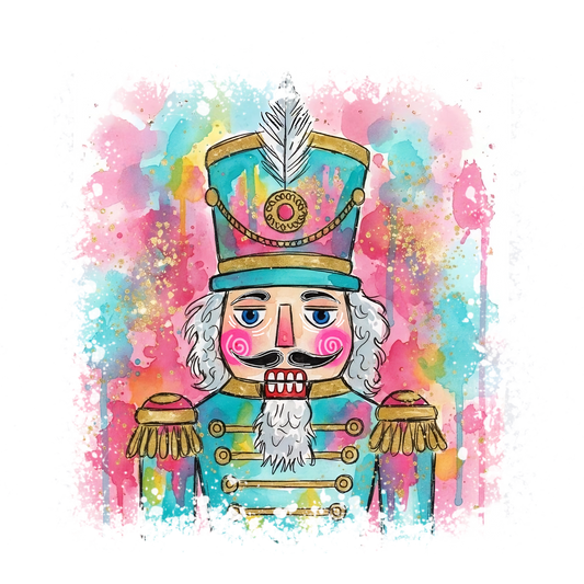 Watercolor Nutcracker with Colorful Splashes product