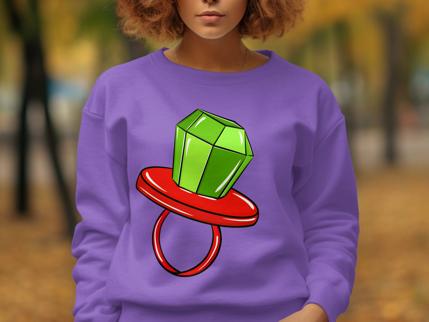 Vibrant Green Gemstone Ring Graphic Sweatshirt product
