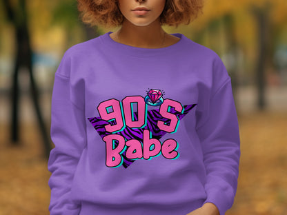Retro 90s Babe Graphic Sweatshirt for Nostalgic Style