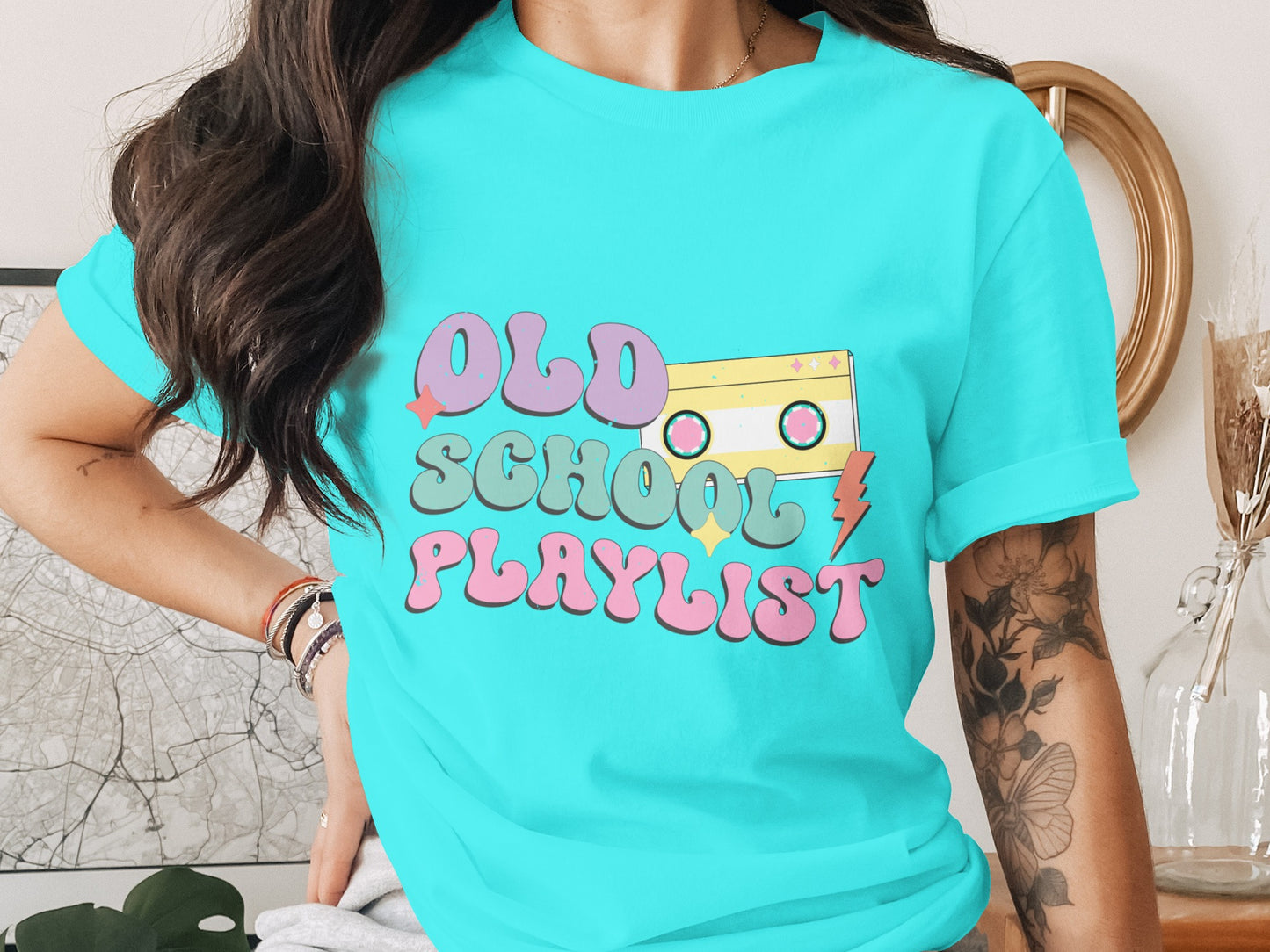 Old School Playlist Retro-Inspired Graphic Shirt