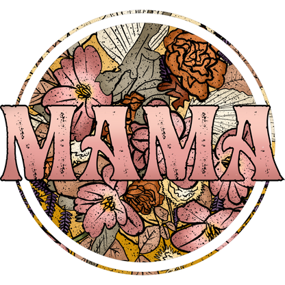 Stylish MAMA Floral Accent Art Graphic Design