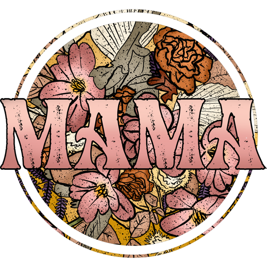 Stylish MAMA Floral Accent Art Graphic Design