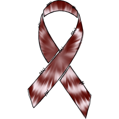 Support Awareness Burgundy and White Ribbon Design