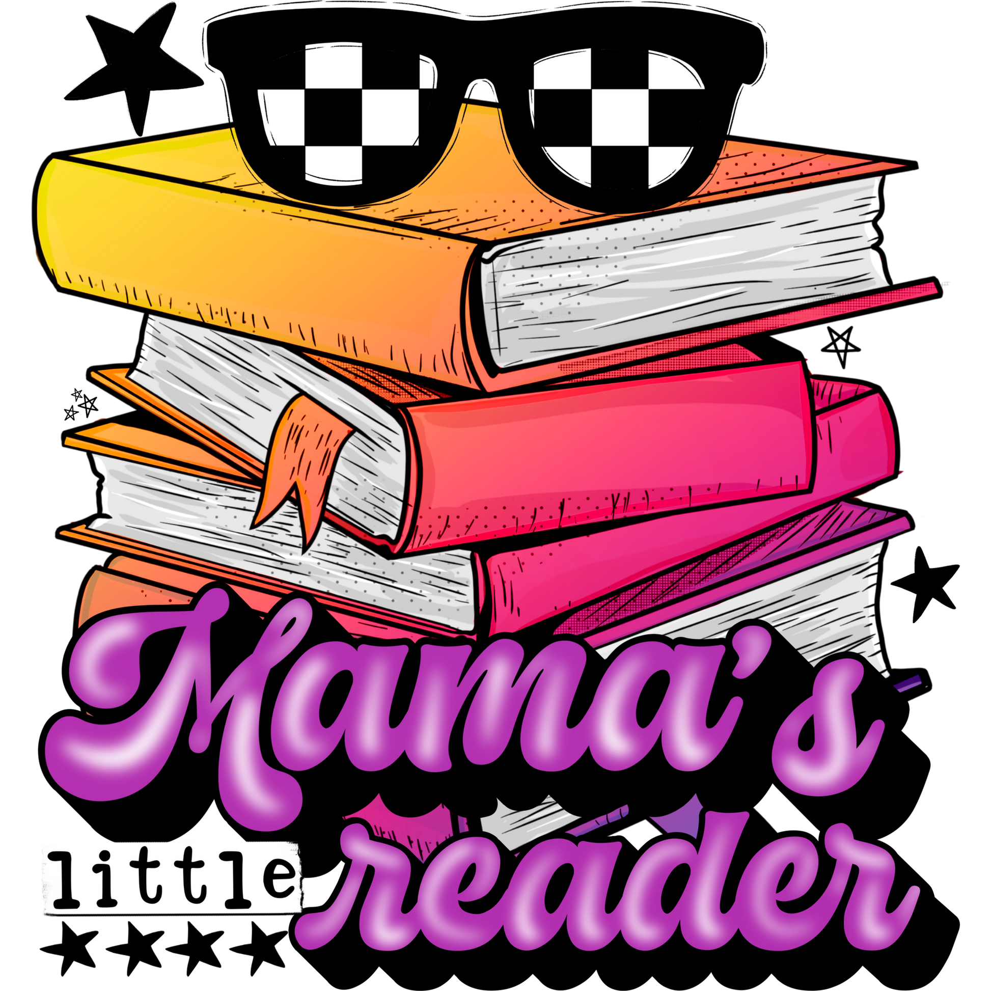 Mama's Little Reader Graphic Illustration Design