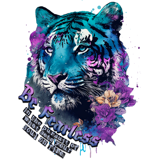 Be Fearless Tiger Art With Inspirational Quote Design