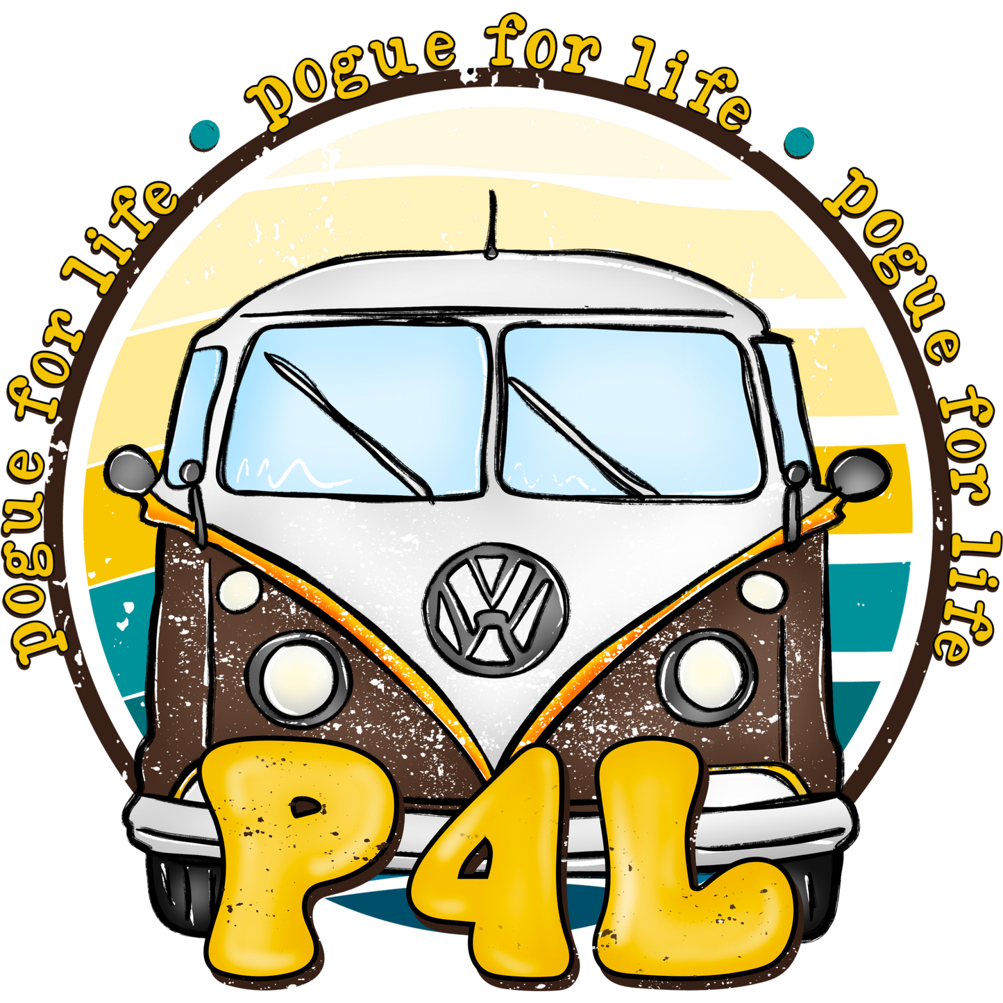 P4L Colorful Retro Van Illustration Art Print