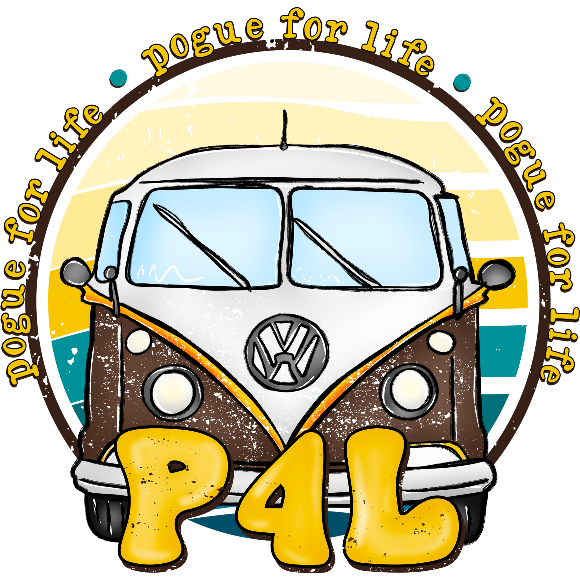 P4L Colorful Retro Van Illustration Art Print