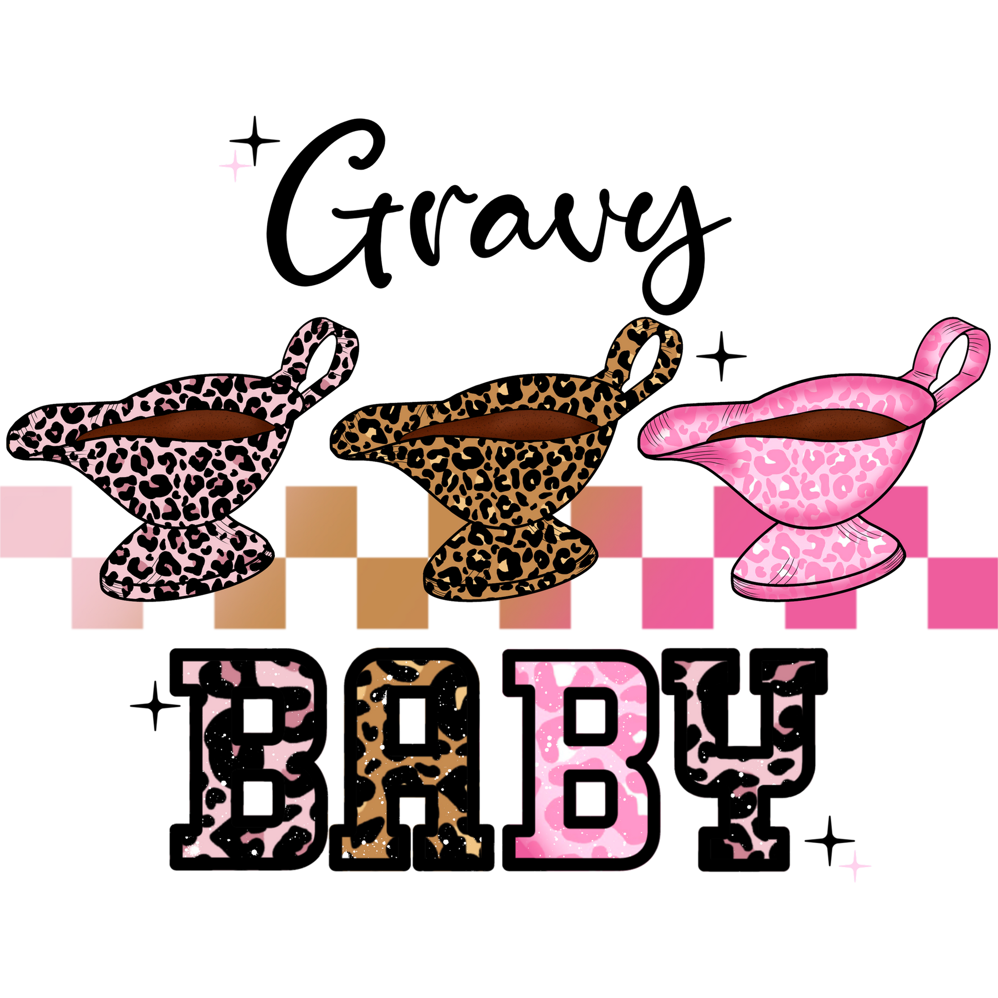 Gravy Baby Pink Leopard Print Customizable Design