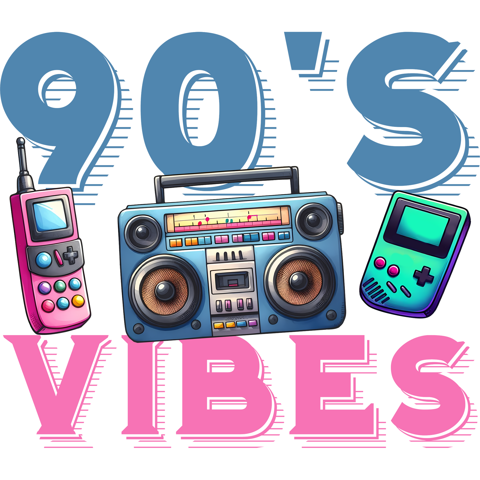 Retro 90's Vibes Boombox and Gadgets product