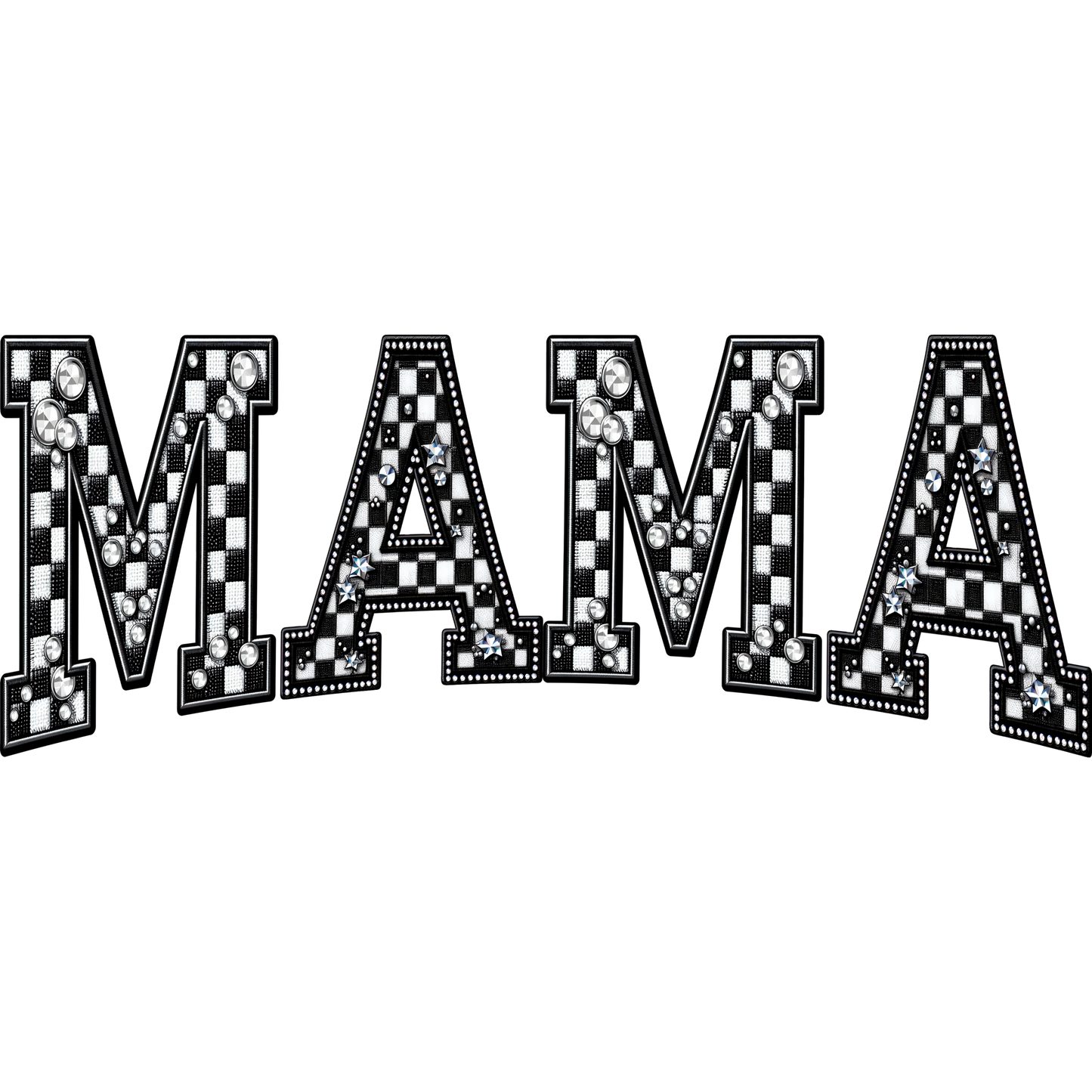 Sparkling Checkered MAMA Wall Decor Sign for Home