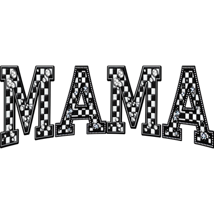 Sparkling Checkered MAMA Wall Decor Sign for Home