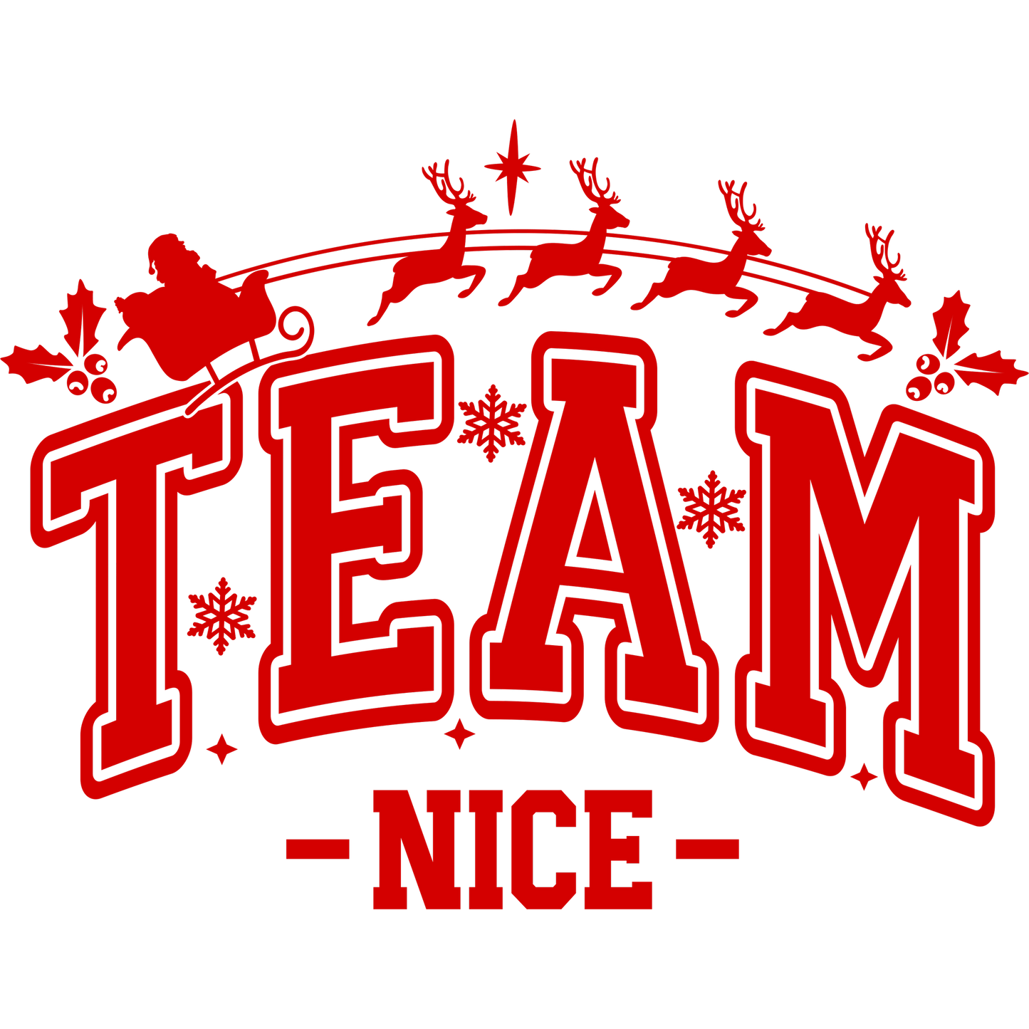 Team Nice Christmas Sleigh Design Festive Apparel