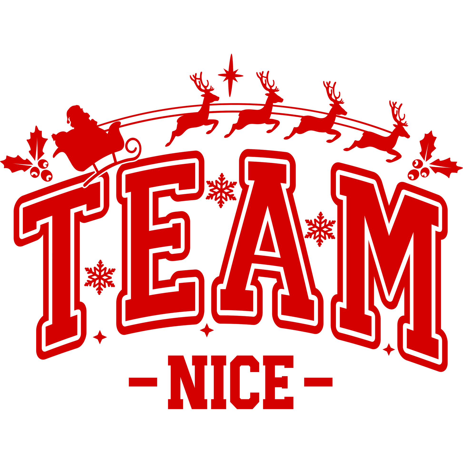Team Nice Christmas Sleigh Design Festive Apparel