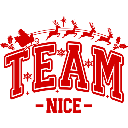 Team Nice Christmas Sleigh Design Festive Apparel