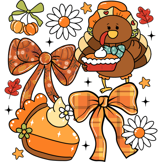 Colorful Thanksgiving Holiday Stickers Set