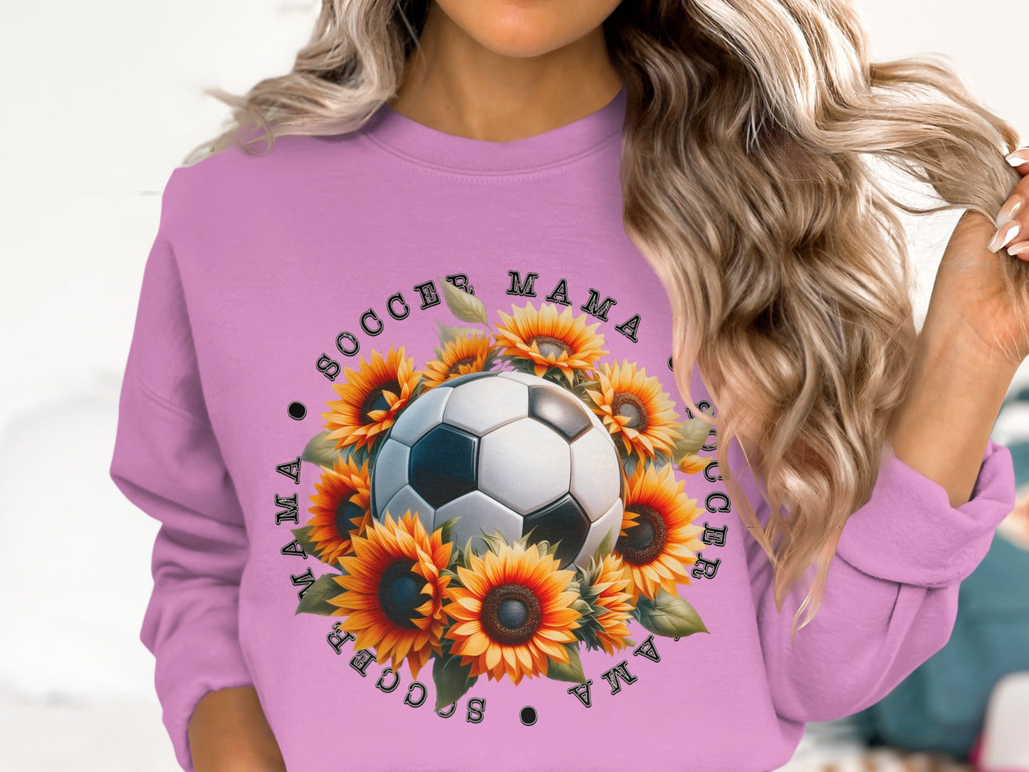 Soccer Mama Sunflower Printed Sweatshirt