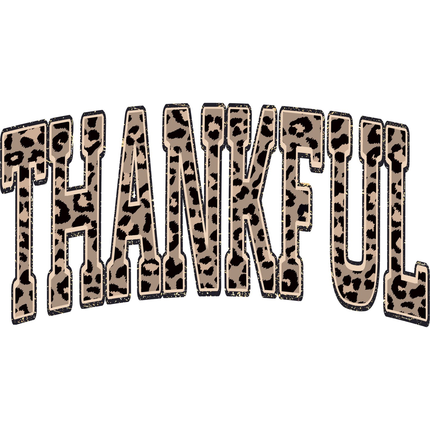 Leopard Print Thankful Statement Decorative Piece
